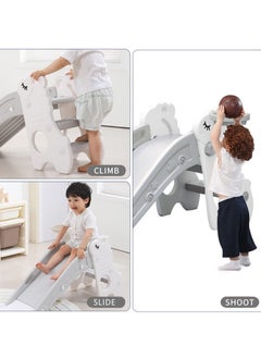 Glanfen Children's Slide Indoor Household Small Kids Slide for Toddlers Folding Indoor Freestanding Slide Easy Assemble Children Climber Playset Toy Climber Freestanding Toddler Slide Basketball Hoop  - Image 3