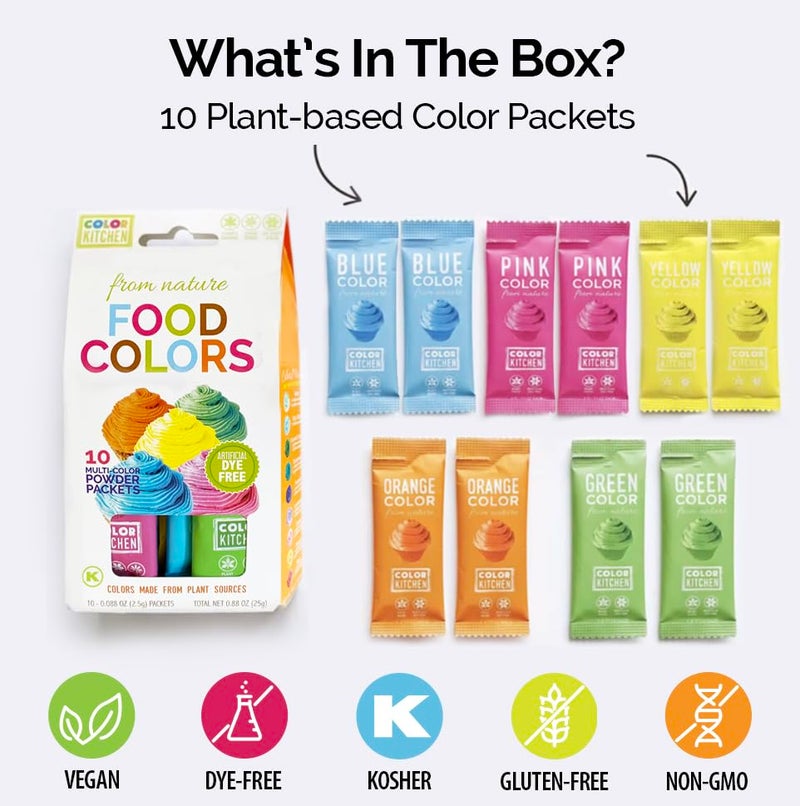 ColorKitchen Color Kitchen Food Coloring Vibrant Packs  Plantbased Colors Artificial Dyefree Glutenfree NonGMO Kosher Vegan Colors for Frosting and Natural Healthy Baking Soy free 10 Pack - Image 5