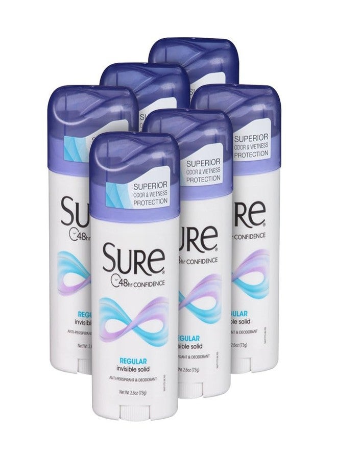 SURE, Antiperspirant Deodorant, Solid, Regular, 2.6 oz., (6 Pack) - Image 1