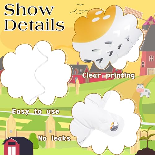 LaRandom 108 Pcs Chicken Party Decorations Farm Animals Hen Balloon Arch Garland Kit White Silver Gold Foil Latex Balloons for Chicken Birthday Baby Shower Party Decorations Supplies - Image 5