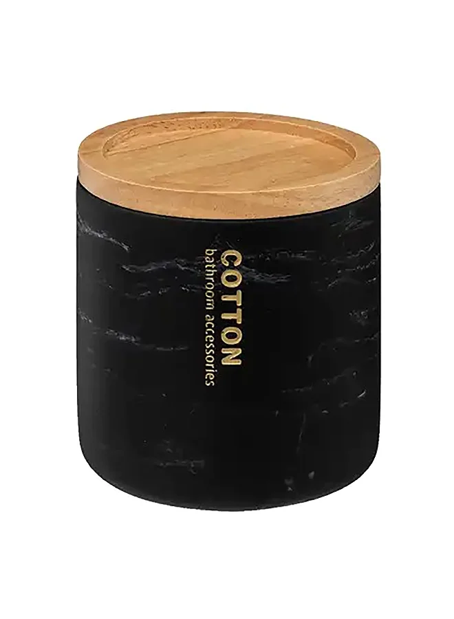 Five Simply Smart High Quality Ceramics Cotton Jar with Lid Black 11 x 9.5 cm 160938B