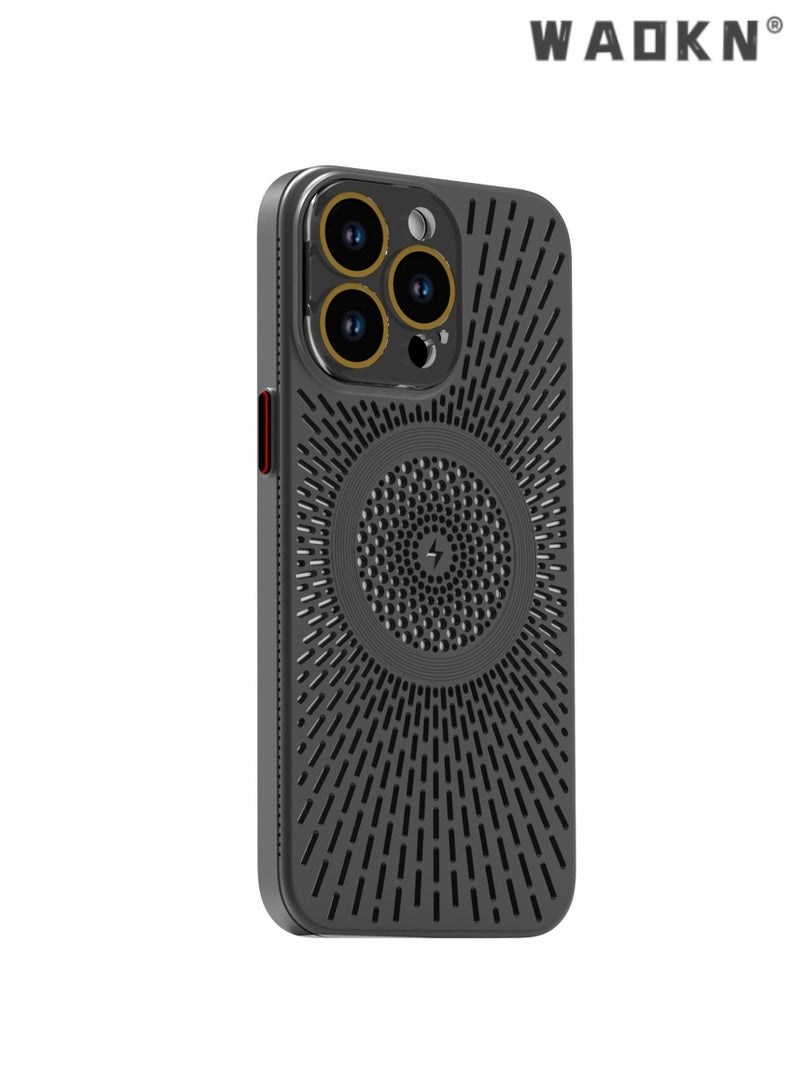 WAOKN Breathable iPhone 16 Pro Case with Heat Dissipation, Magnetic Charging Compatible, Provides Excellent Protection and Comfort, Easy Wireless Charging, Durable and Stylish Design - Image 1