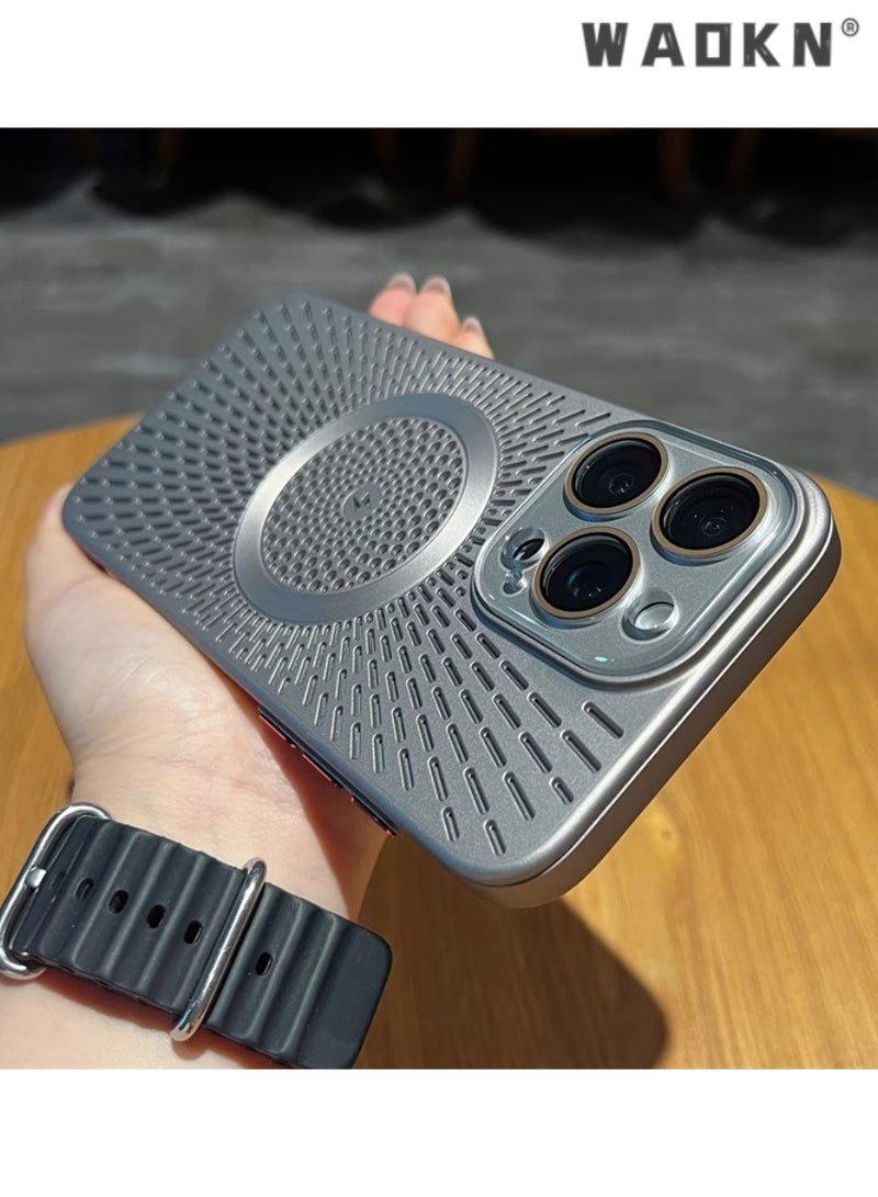 WAOKN Breathable iPhone 16 Pro Case with Heat Dissipation, Magnetic Charging Compatible, Provides Excellent Protection and Comfort, Easy Wireless Charging, Durable and Stylish Design - Image 5