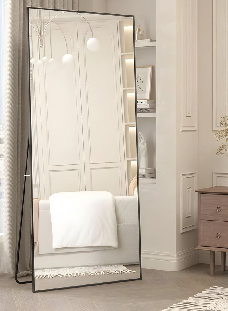 Taimi Large mirror with elegant design 160x50cm- Full length mirror with Black metal frame and back stand - Its wonderful design is suitable for living rooms, dressing rooms and bedrooms - Image 5