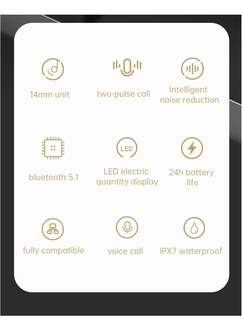 X3 B TWS BT 5.1 Wireless Touch Control Earphones With 2000mAh Magnetic Charging Case