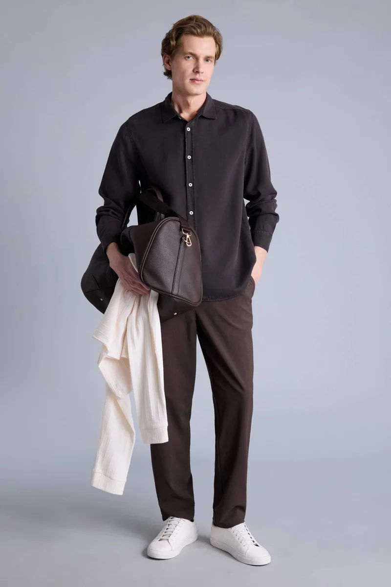 DeFacto Regular Fit Shirt Collar Sensual Long Sleeve Shirt