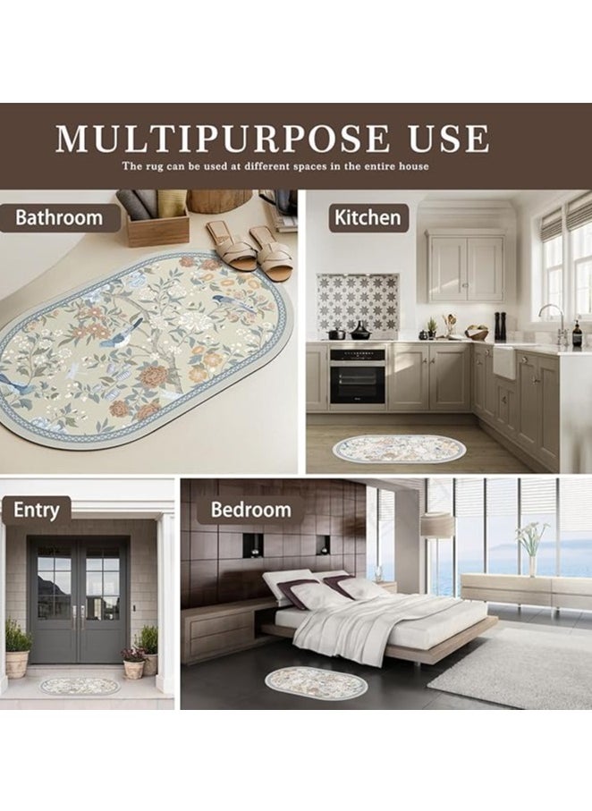 JOSQUEWNN - Non-Slip Bath Mat, Bathroom Mat ,2,Pack, 60cm by 40cm.Quick-Drying, Highly Absorbent Floor Mats , Durable,Machine Washable for Shower, Tub, Toilet , Bathroom Floors. - Image 1