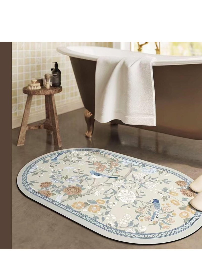 JOSQUEWNN - Non-Slip Bath Mat, Bathroom Mat ,2,Pack, 60cm by 40cm.Quick-Drying, Highly Absorbent Floor Mats , Durable,Machine Washable for Shower, Tub, Toilet , Bathroom Floors. - Image 1