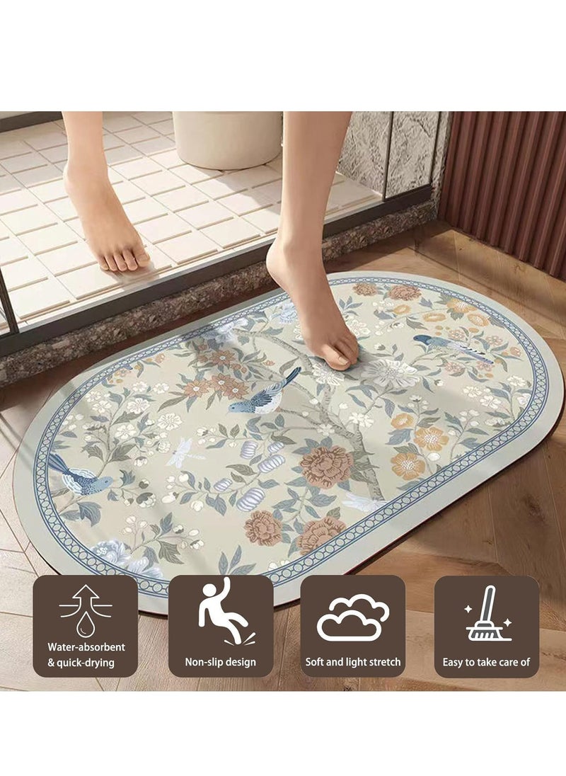 JOSQUEWNN - Non-Slip Bath Mat, Bathroom Mat ,2,Pack, 60cm by 40cm.Quick-Drying, Highly Absorbent Floor Mats , Durable,Machine Washable for Shower, Tub, Toilet , Bathroom Floors. - Image 1