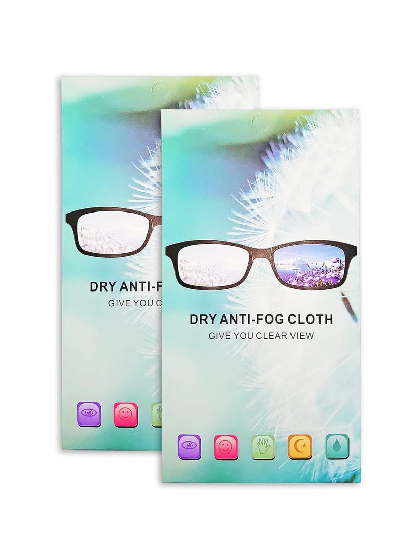 KASTWAVE 2pcs Anti-Fog Cloth for Glasses and Goggles Nano Cleaning Wipes, 5.9" X 5.9", Reusable for Eyeglasses, Motorcycle Helmets, Camera Lenses, Masks - Defogging Cleaner - Image 1