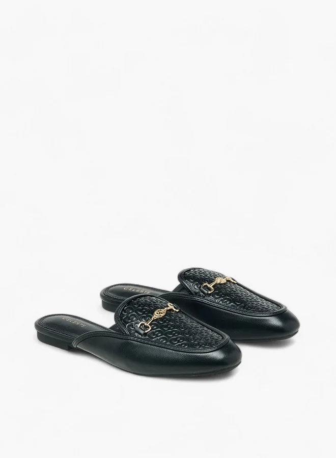 Celeste Women Monogram Embossed Mules