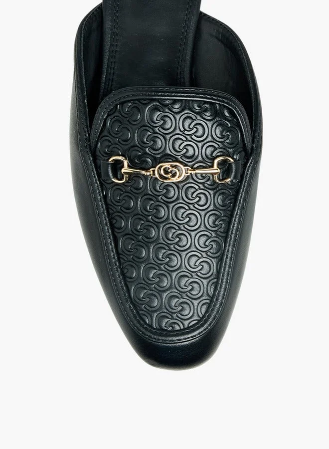 Celeste BLACK Women Monogram Embossed Mules for Women | Best Price UAE