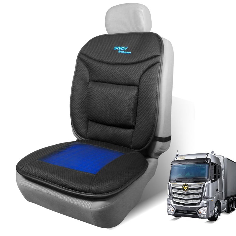 Sojoy Truck Seat Cushion with Firm Lumbar Support,Gel Seat Cushion with Upper Lower Back Support Pillow for Office,Car,Truck, Pain Relief Coccyx Seat Cushion - Image 1