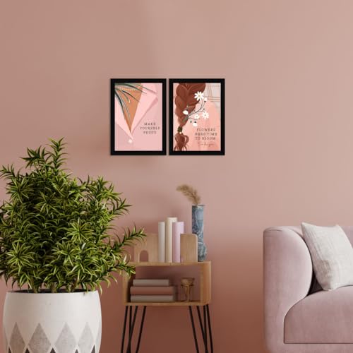 ArtX Paper Women Self Love Motivational Quotes Wall Frames, Inspiring Quotes For Home, Boho Office and Study Room Decor, Multicolor Framed Posters, A4, Set of 2 - Image 3