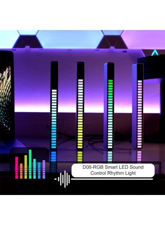ACLIX D08-RGB Smart LED Light Bars Car Sound Control Rhythm Light RGB Voice-Activated Music Atmosphere Lights Tube with 32 LED 18 Colors Built-in Battary 32 Bit for Car Gaming PC TV Room - Image 2