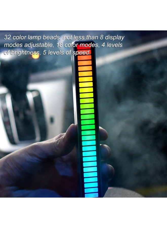 ACLIX D08-RGB Smart LED Light Bars Car Sound Control Rhythm Light RGB Voice-Activated Music Atmosphere Lights Tube with 32 LED 18 Colors Built-in Battary 32 Bit for Car Gaming PC TV Room - Image 4