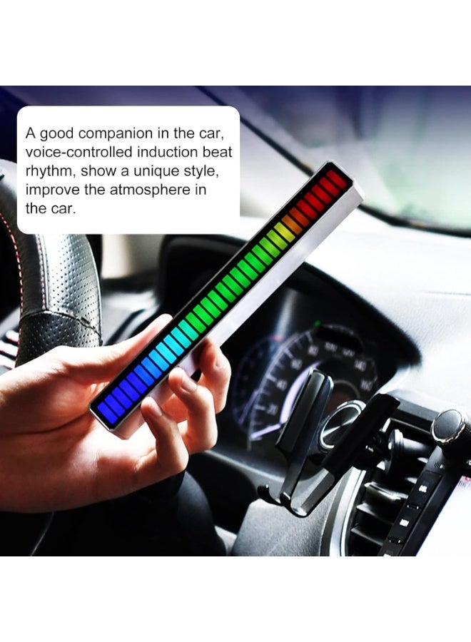 ACLIX D08-RGB Smart LED Light Bars Car Sound Control Rhythm Light RGB Voice-Activated Music Atmosphere Lights Tube with 32 LED 18 Colors Built-in Battary 32 Bit for Car Gaming PC TV Room - Image 3