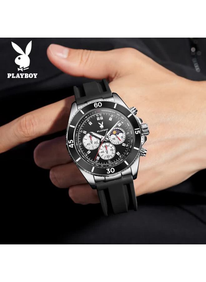 Playboy Men's Mechanical Style Luminous Waterproof Quartz Watch Multifunctional Student Brand National Watch Valentine's Day Gift - Image 3