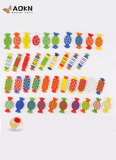 WAOKN Montessori Sensory Toys Children Board Game Wooden Candy Dice Colors Matching Game Memory Training Educational Toys For Children  - Image 2