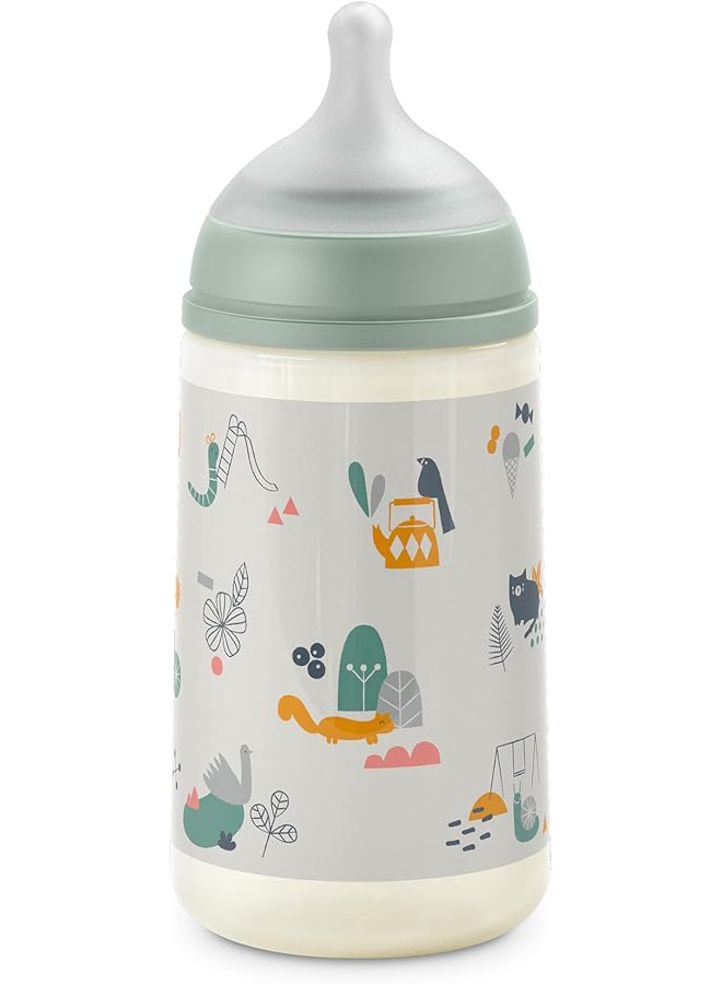 SUAVINEX Newborn Baby Gift Pack WithAnti Colic Bottle 270 Ml Medium Flow (M) + Pacifier 0/6 Months + Fabric Pacifier For Babies 0/6 Months Sx Pro Silicone Teats Walk Green  - Image 3