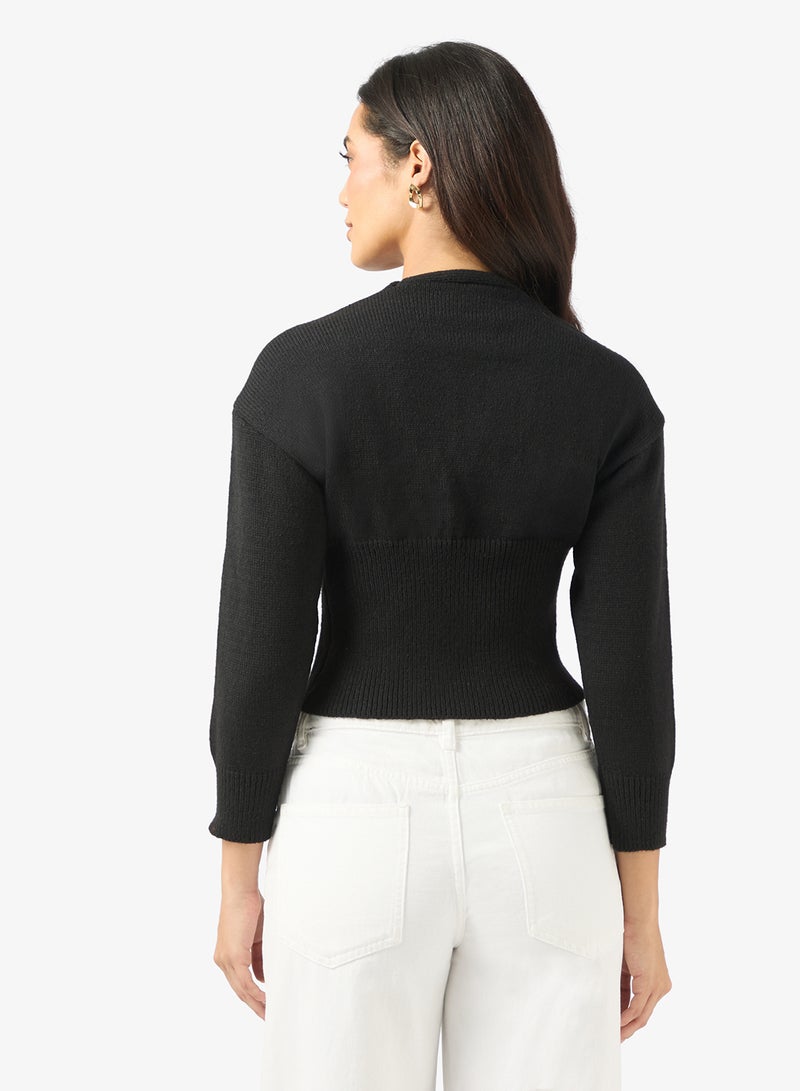 ELLA Cardigan With Statement Button - Image 2