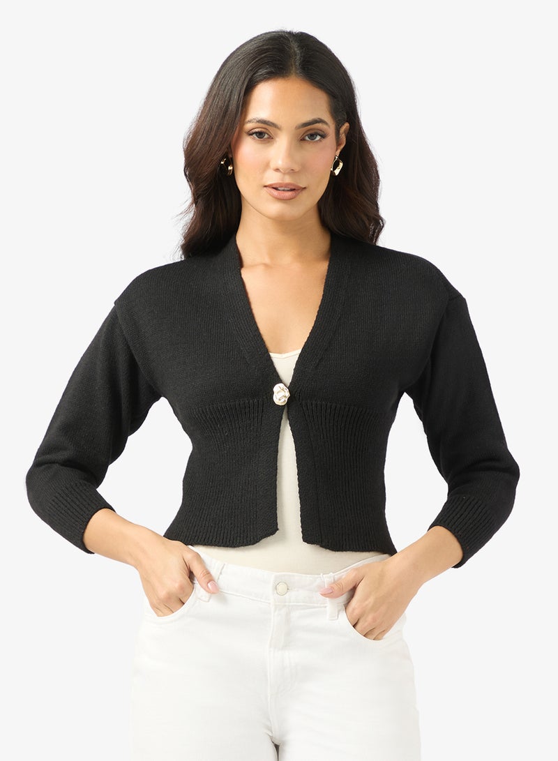 ELLA Cardigan With Statement Button - Image 1