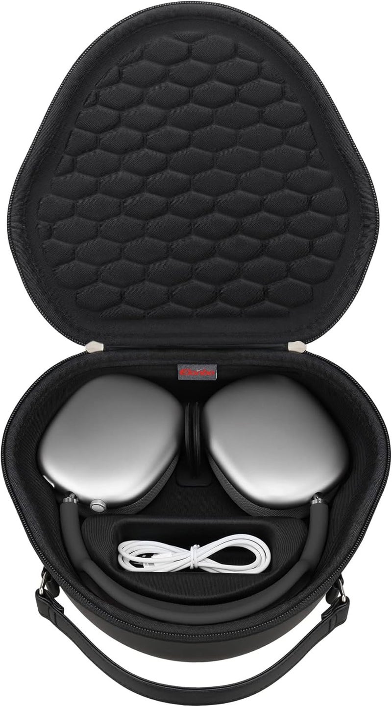 الونبو حقيبة ذكية من إلونبو لسماعات Apple AirPods Max اللاسلكية فوق الأذن (تدعم وضع السكون)، حقيبة حمل صلبة جديدة لسماعات AirPods Max (2024/2020)، حقيبة تخزين واقية للسفر للسماعات، أسود - Image 1