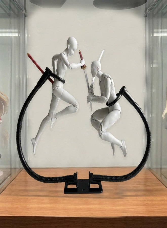 Chanvoo Metal Adjustable Action Figure Flight Stand with Sticky Adhesive Base-Wall Mounted Stop Motion Rig for 6''-7'' Marvel Legends, Figure Display Holder Stand Compatible with HG RG SD SHF Gundam 1/144 Toy - Image 5
