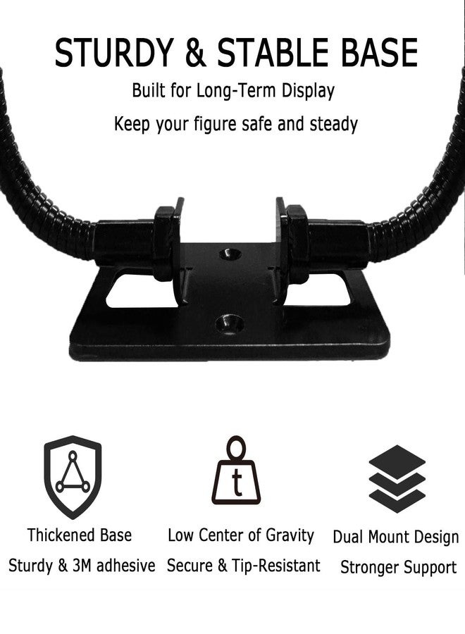 Chanvoo Metal Adjustable Action Figure Flight Stand with Sticky Adhesive Base-Wall Mounted Stop Motion Rig for 6''-7'' Marvel Legends, Figure Display Holder Stand Compatible with HG RG SD SHF Gundam 1/144 Toy - Image 4