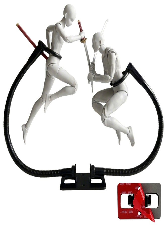 Chanvoo Metal Adjustable Action Figure Flight Stand with Sticky Adhesive Base-Wall Mounted Stop Motion Rig for 6''-7'' Marvel Legends, Figure Display Holder Stand Compatible with HG RG SD SHF Gundam 1/144 Toy - Image 1