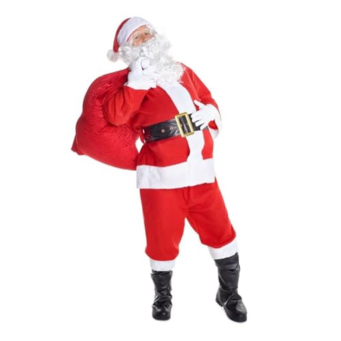 MORPH Santa Claus Costume For Men Professional Santa Suit Outfit For Adults Saint Nick Costumes Adult Men Holiday Party Dress Up Costume, Large - Image 4