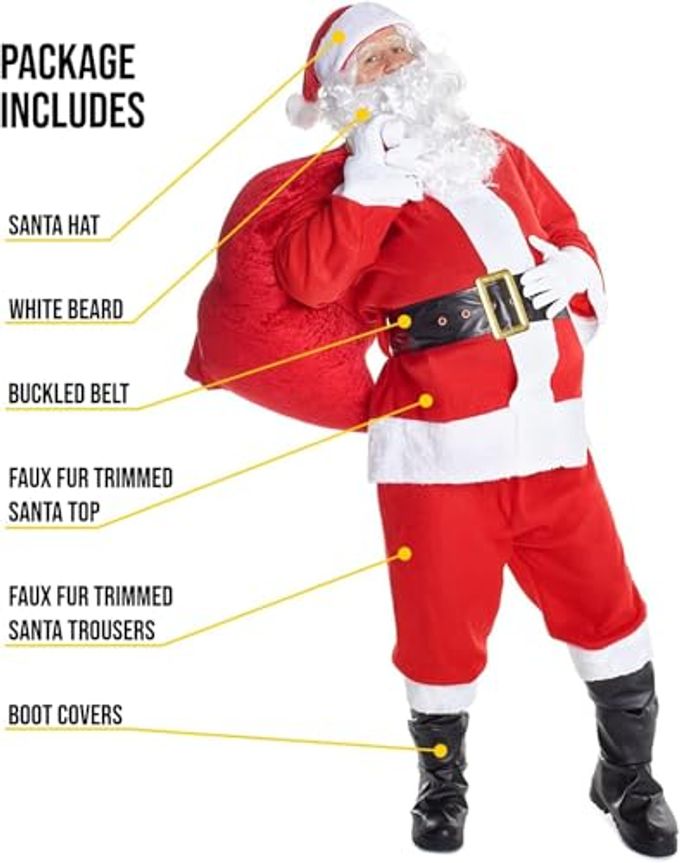 MORPH Santa Claus Costume For Men Professional Santa Suit Outfit For Adults Saint Nick Costumes Adult Men Holiday Party Dress Up Costume, Large - Image 5