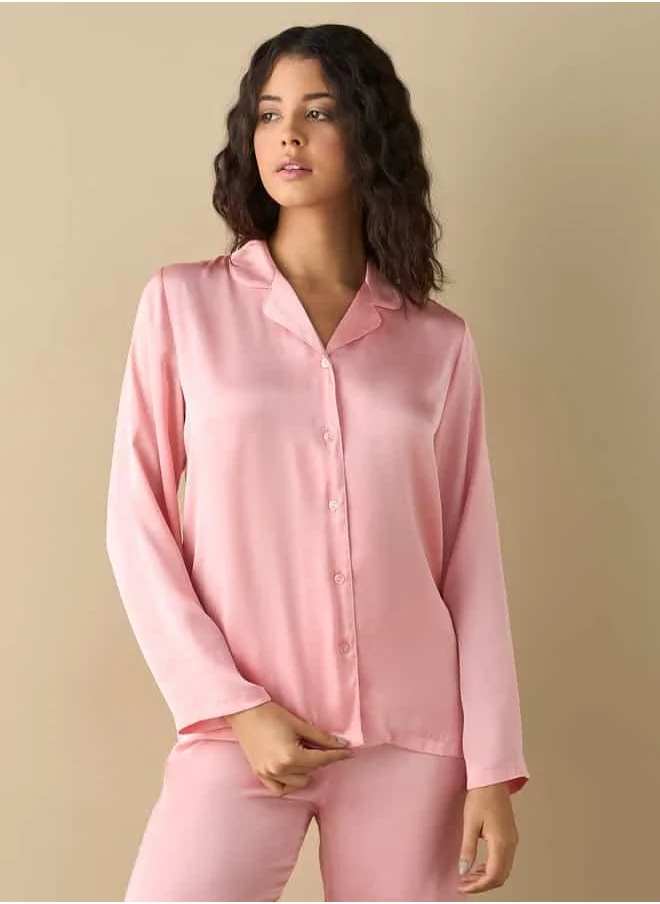 فاف Notch Collar Shirt and Pyjama Set