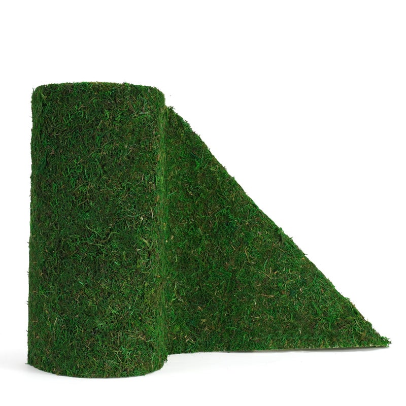 BYHER Fake Moss Table Runner 71" x12" - Realistic Green Moss Sheet for Crafts, Garden Party Decorations, Woodland Theme, Forest Decor 30x180CM - Image 1