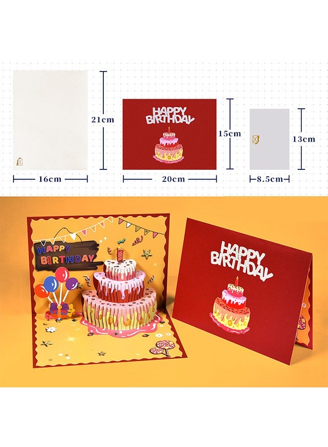 3D Birthday Cards with Play Music Warm LED Light Strawberry Birthday Cake Pop Up Card Happy Birthday Card Gift for Women, Men, Mom, Grandma - Image 2