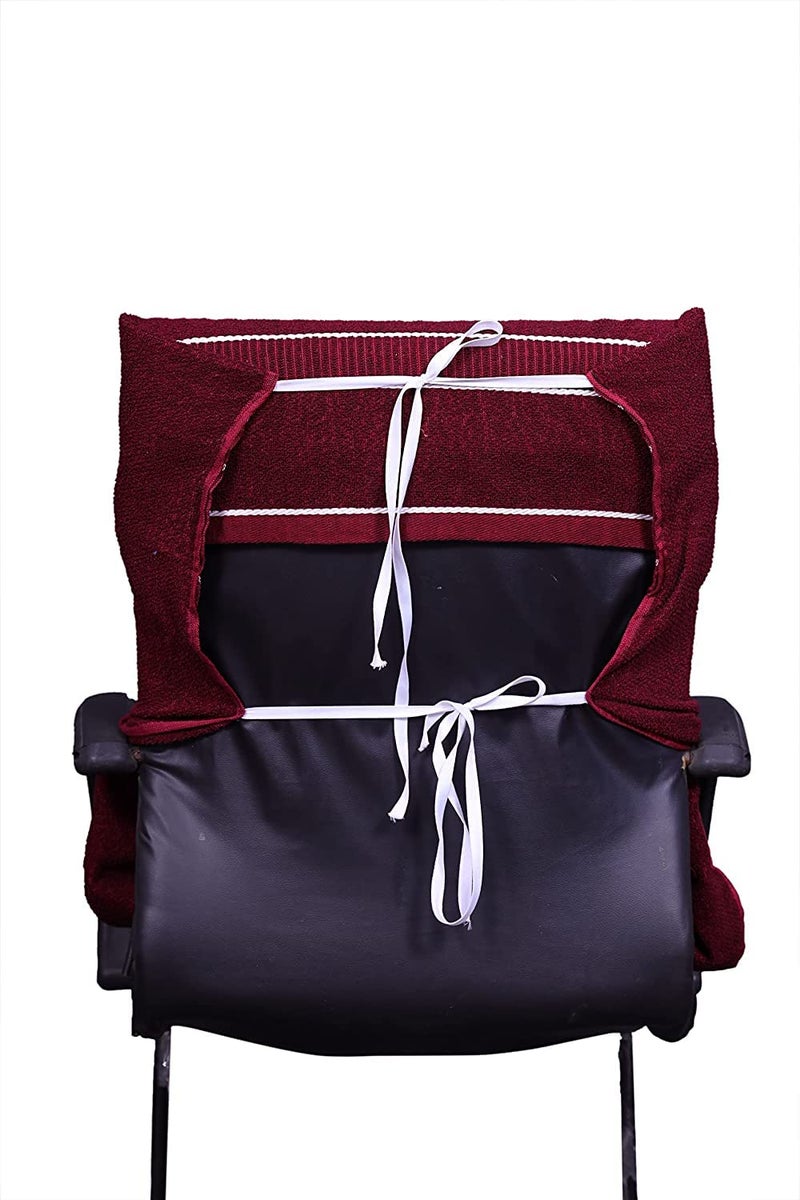 Shree Shyam Cotton Office Chair Towel 500 GSM with Tie Knots Maroon - Image 2