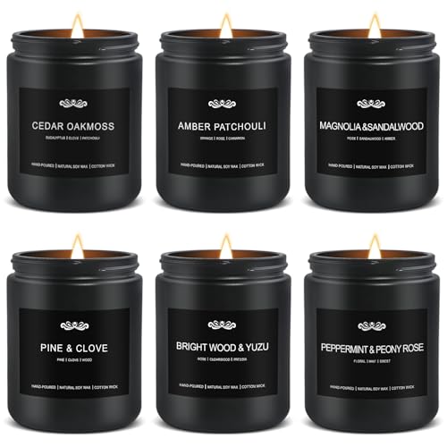 JXDLSQ 6 Pack Candles for Home Scented Aromatherapy Candles Gifts Set for Men, Men Candle Set, 42 oz 300 Hour Long Lasting Candles, Gifts for Mens, Birthday, Christmas, Anniversary Present - Image 1