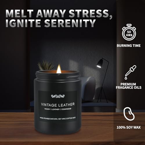 JXDLSQ 6 Pack Candles for Home Scented Aromatherapy Candles Gifts Set for Men, Men Candle Set, 42 oz 300 Hour Long Lasting Candles, Gifts for Mens, Birthday, Christmas, Anniversary Present - Image 3