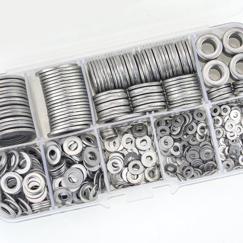 Sutemribor 304 Stainless Steel Flat Washers Set 580 Pieces, 9 Sizes - M2 M2.5 M3 M4 M5 M6 M8 M10 M12 - Image 4