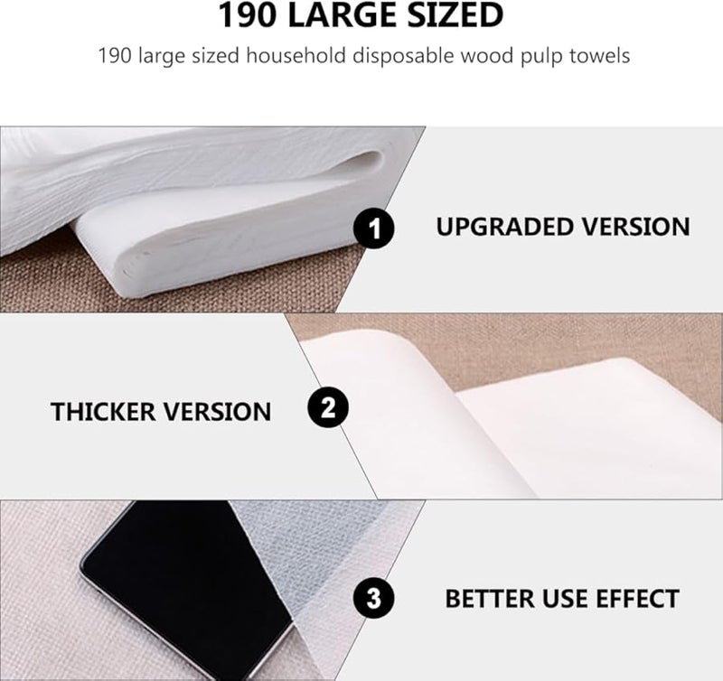 Disposable Salon Towels 190 Sheets Wood Pulp Lint Free For Foot Spa Home - Image 4