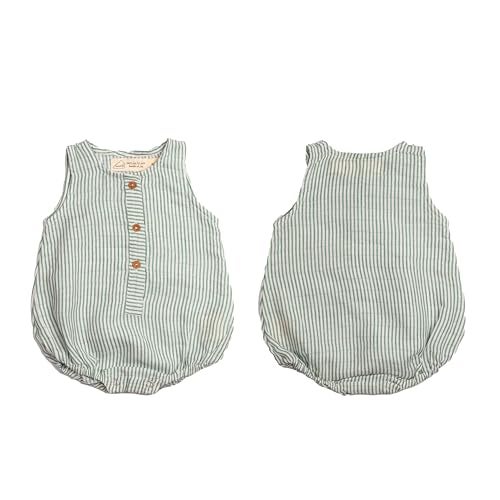 Masilo 100% Organic Cotton Baby Romper Multipack/Set of 3 Infant Wear/Soft and Comfortable Newborn Clothing/Print, Solid and Striped Front Buttoned Bodysuit/Onesies for 0-6 Months - Palm - Image 5