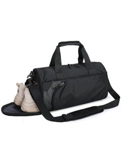 Sports Gym Bag, Waterproof Travel Duffel Bag with Wet Pocket and Shoe Compartment, 40L Gym Duffle Bag for Men and Women, Lightweight Workout Bag for Sports (Black)