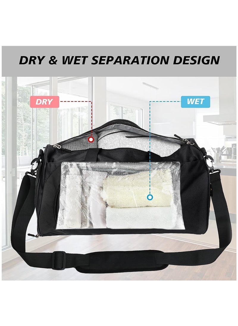 Arabest - Sports Gym Bag, Waterproof Travel Duffel Bag with Wet Pocket and Shoe Compartment, 40L Gym Duffle Bag for Men and Women, Lightweight Workout Bag for Sports (Black) - Image 1