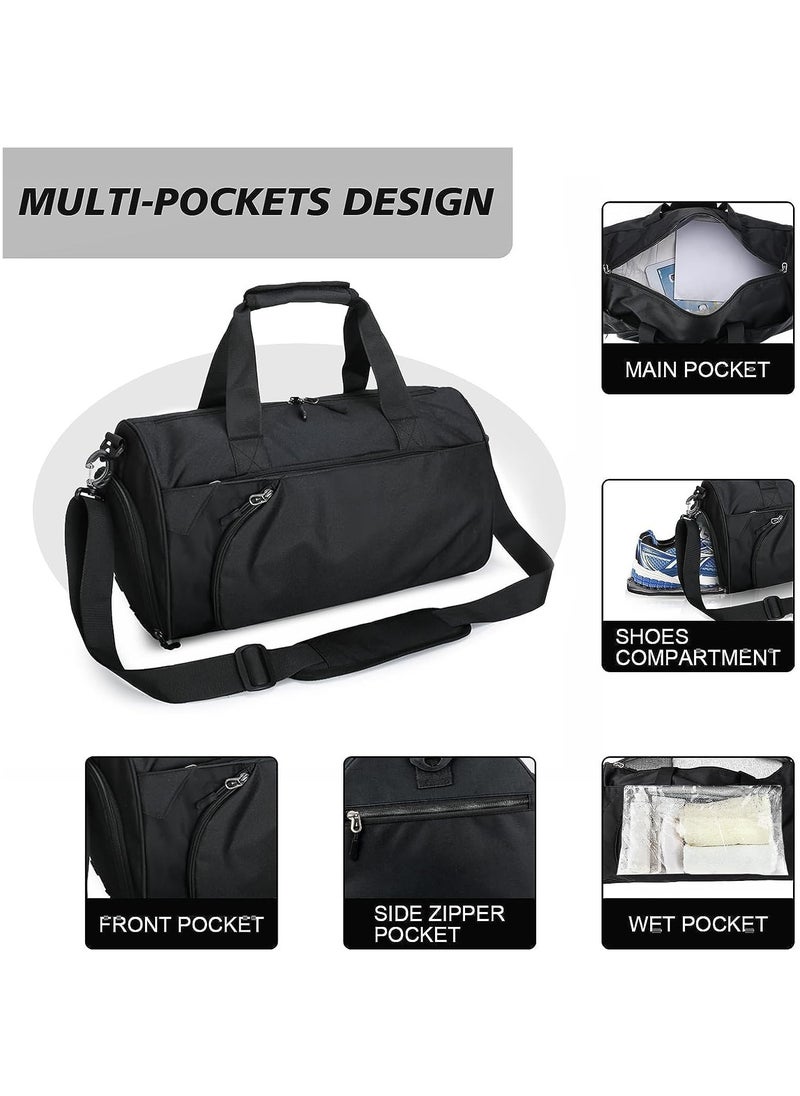 Arabest - Sports Gym Bag, Waterproof Travel Duffel Bag with Wet Pocket and Shoe Compartment, 40L Gym Duffle Bag for Men and Women, Lightweight Workout Bag for Sports (Black) - Image 1