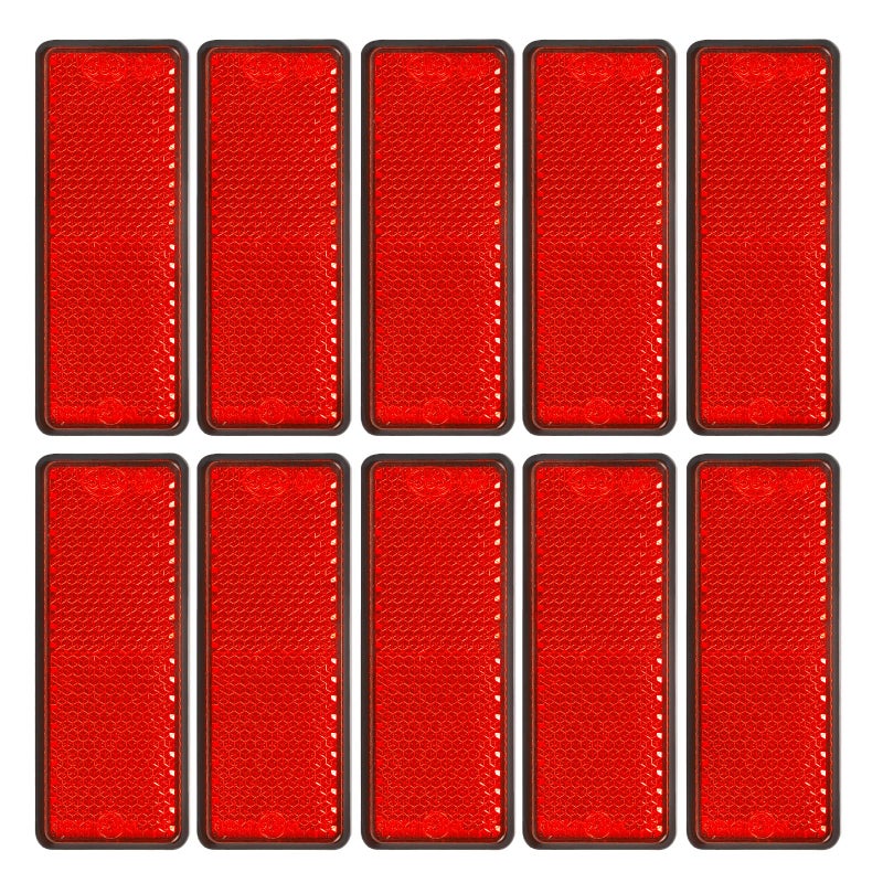 Yinaolan 10 Pack Red Self Adhesive Rectangle Reflectors E11 Approval Road Safety Stickon Rear Reflectors for Mailboxes Driveway Trailer Caravan Truck Lorry or Agricultural Machines Tunnels - Image 3