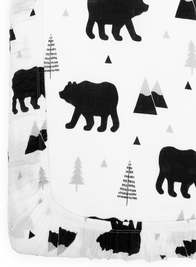 Pondering Pine Organic Baby Changing Pad Cover - Muslin Fitted Changing Pad Cover for Boys - Soft and Breathable, Baby Bear Woodland, 16”x32” - Image 3