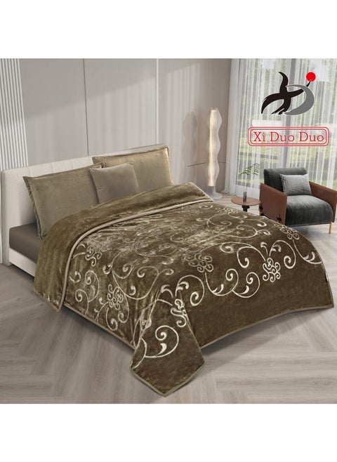 Double-sided blanket, weight 4 kilograms, engraved face, plain face, with a super soft texture, size 160*220 cm