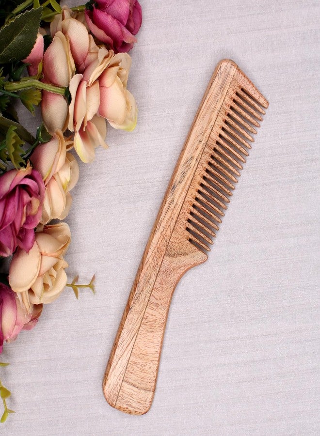 KAVIN Neem Wooden Comb | Wide Tooth Comb For Hair Growth Hairfall & Dandruff Control, Comb For Men And Women All Hair Types-1 Pcs - Image 1