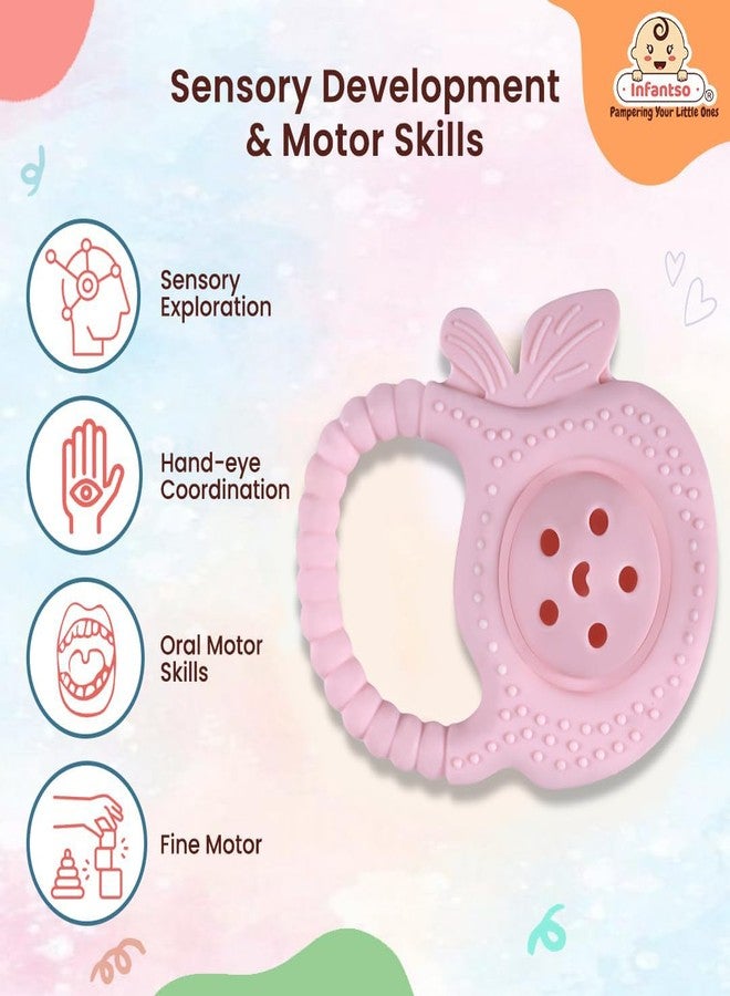 Infantso Soft Rattle Silicone Teether for Baby Teething, Rattle Toy for 0-12 Months, BPA Free Silicone Soothing Baby Teether | BPA Free, Food Grade Soft & Safe Gum Relief Toy - Image 4