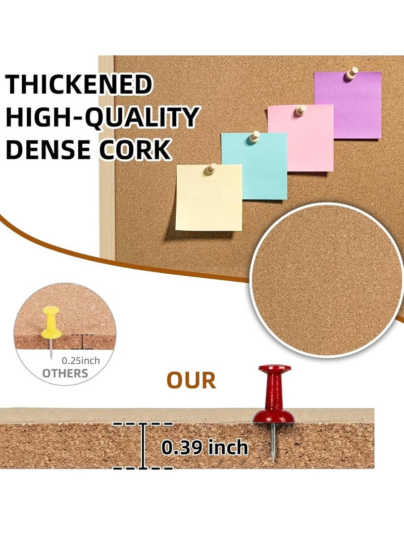 OMEVE 30cm*40cm Cork Boards for Walls with Wooden Frame 1pack, Double Sided Office Board for Wall Organizer, Bulletins Board Decorative Hanging Pin Board for School, Home & Office, Notice Board Memo Board - Image 5